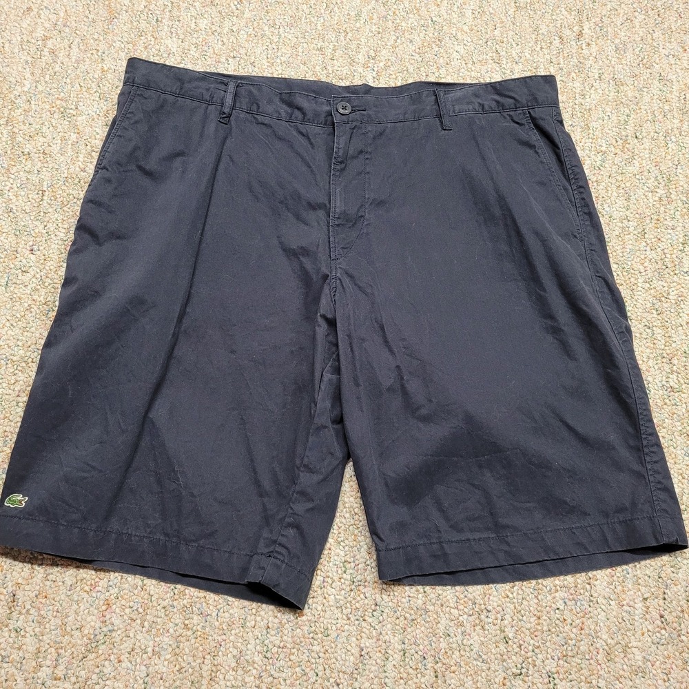 Lacoste Shorts Mens 40 Black Classic Fit Chino Twill Cotton Golf Preppy Casual
